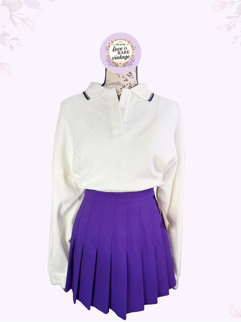 Vintage USA 1990s Purple Deadstock Sports Authority Pleated Tennis Skirt NOS